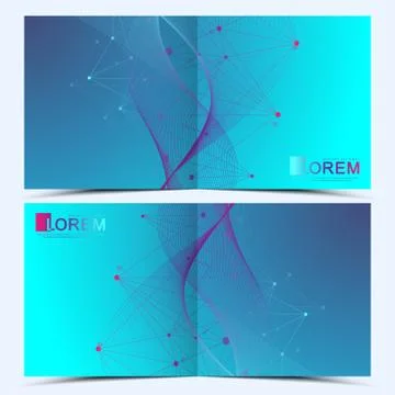 Modern vector template for square brochure, leaflet, flyer, cover, catalog Illustrazione stock
