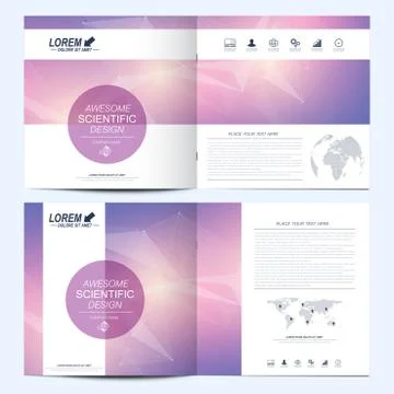 Modern vector template for square brochure, leaflet, flyer, cover, catalog Stock Illustration