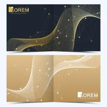 Modern vector template for square brochure, leaflet, flyer, cover, catalog Stock Illustration