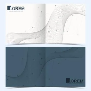 Modern vector template for square brochure, leaflet, flyer, cover, catalog Stock Illustration