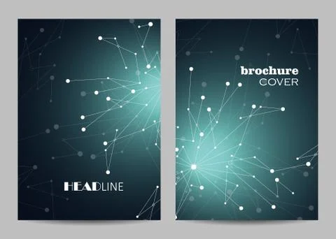 Modern vector templates for brochure cover in A4 size. Stock Illustration