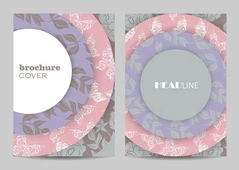 Modern vector templates for brochure cover in A4 Stock Illustration