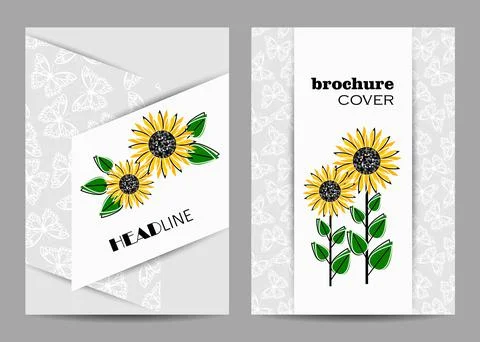 Modern vector templates for brochure cover in A4 Stock Illustration