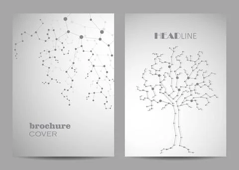 Modern vector templates for brochure cover in A4 size. Stock Illustration