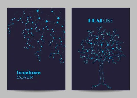 Modern vector templates for brochure cover in A4 Stock Illustration