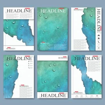 Modern vector templates of brochures , flyer, cover or report in A4 size for Stock Illustration