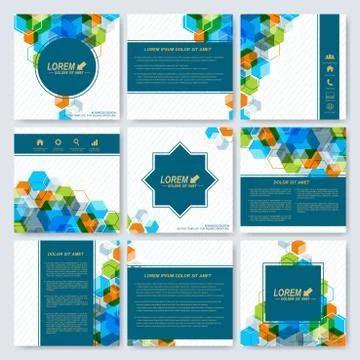 Modern vector templates for square brochure, cover, layout, card or magazine Stock Illustration