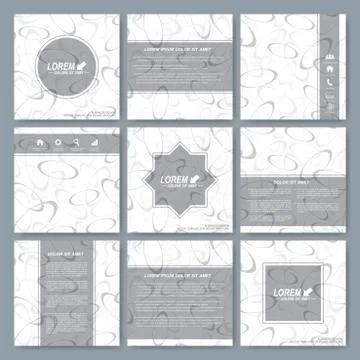 Modern vector templates for square brochure, cover, layout, card or magazine Stock Illustration