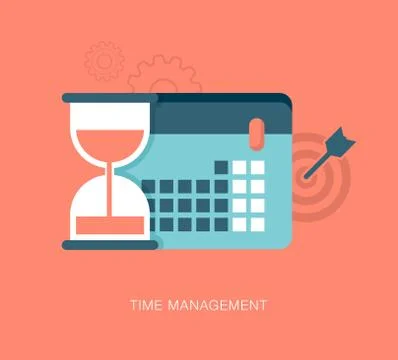 Modern vector time management illustration Stock Illustration