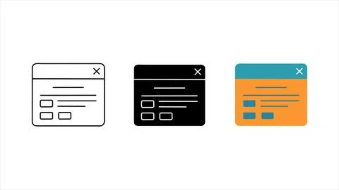 Modern vector user interface window icon set Illustrazione stock