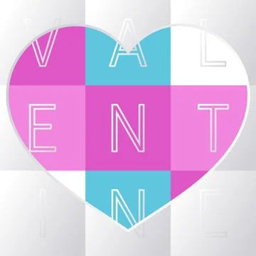 Modern vector valentine's day design background with squares Illustration