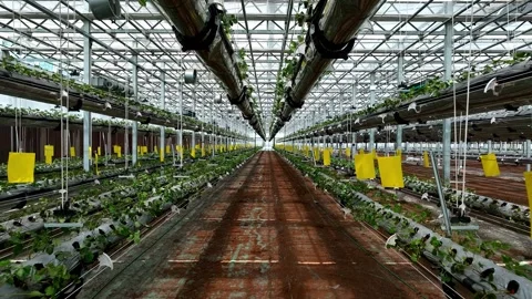 Modern vegetable greenhouse Video stock 271567188