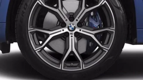Modern vehicle close up compilation Riverside Blue Metallic 2020 BMW X6 M50i Stock Footage 159591386