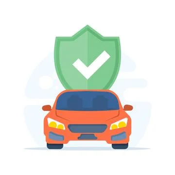 Modern vehicle security badge with shield icon representing car protection Stock Illustration