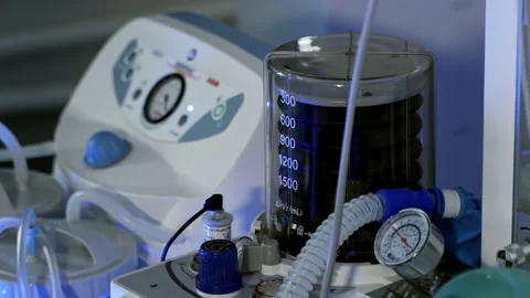 Modern ventilation apparatus. Artificial ventilation machine in the icu. Stock Footage 141328330