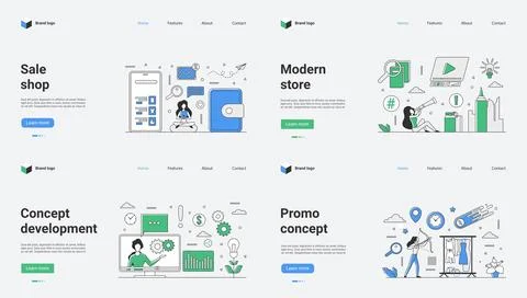 A modern, versatile Ecommerce Web Template with Sale Shop, Store features, and Illustrazione stock