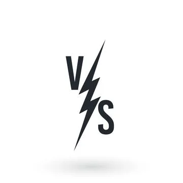 Modern versus battle background. Vs battle headline with lightning bolt Stock Illustration