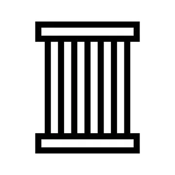 Modern vertical blinds icon for window treatment design and interior planning Stock Illustration
