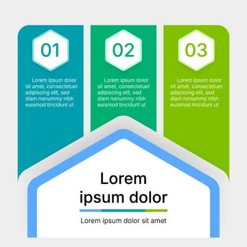 Modern vertical infographic banner template with three step labels Stock Illustration
