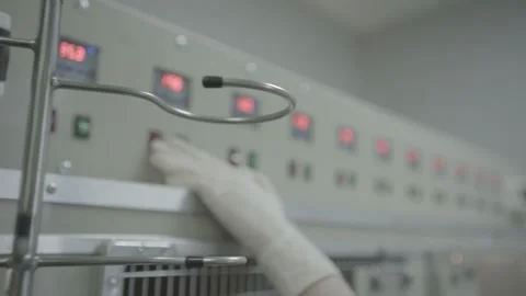 Modern veterinary clinic. Temperature controller. Switches Stock Footage 247706799