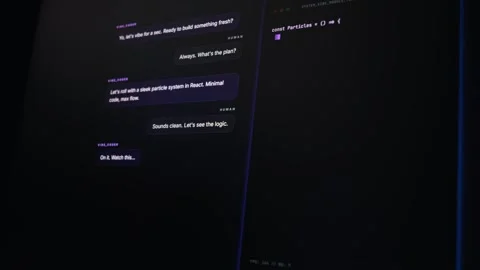 Modern Vibe Coding Interface Showing Ai Assistant Planning React App Stock Footage 334730155