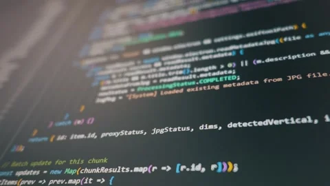 Modern Vibe Coding Screen With AI Assisted Software Development Lines Stock Footage 329135222