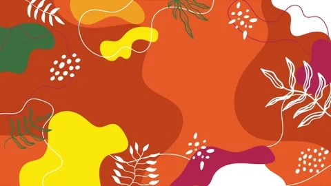 Modern vibrant abstract backdrop with nature elements and bold shapes seamless Stock Footage 304943253