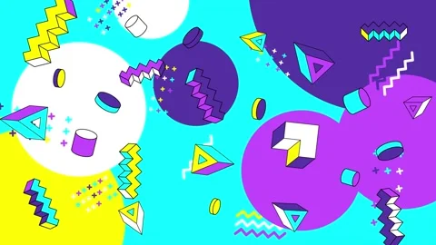 Modern vibrant abstract background with geometric elements and colorful shapes Stock Footage 304942522