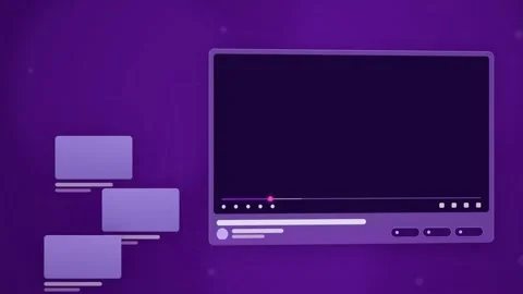 Modern Video Player Interface Animation on Elegant Purple Background Vidéo 347869787