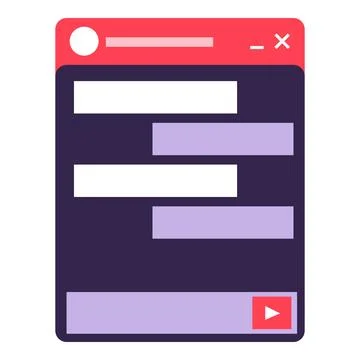 Modern video player interface showing loaded video file Illustrazione stock