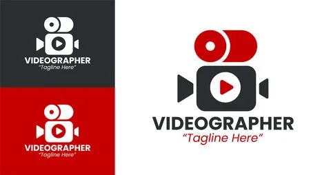 Modern Videographer Logo Design 스톡 일러스트
