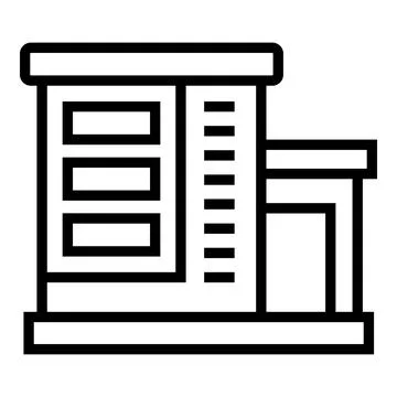 Modern villa icon outline vector. Cottage building Ilustración de archivo