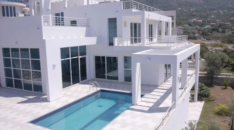Modern villas with swimming pools Stock Footage 56062263