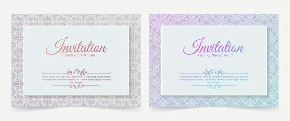 Modern vintage gradient vector invitation card template Stock Illustration