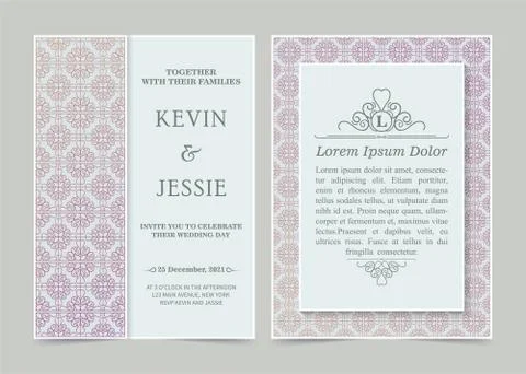 Modern vintage gradient vector invitation card template Stock Illustration
