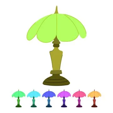 Modern vintage table lamp vector cartoon graphic Stock Illustration