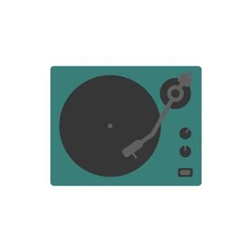 Modern vinyl record player top view for music studio equipment and audio li.. Stock Illustration