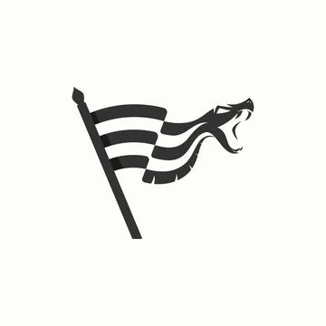 Modern Viper head flag logo icon design vector Stock Illustration