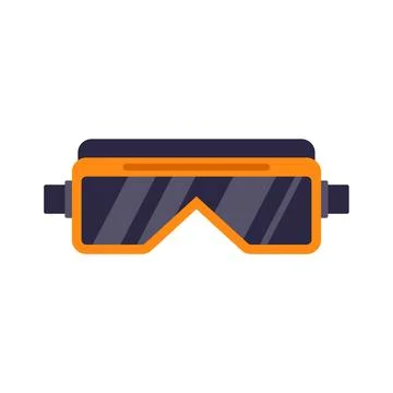 Modern virtual reality headset with orange frame illustration Stockillustratie