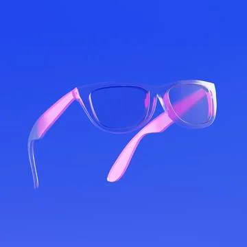 Modern Vision Technology Concept. Transparent Glasses Icon With Pink Highli.. Stockillustratie