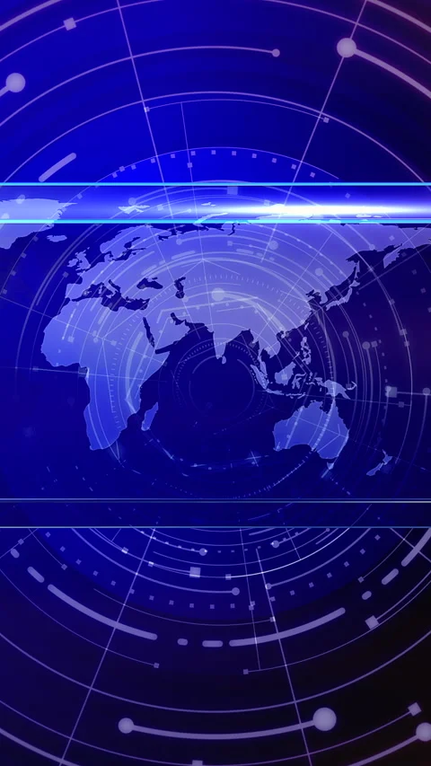 Modern Visualization Depicting Rotating Data Rings Over Continents With Stock Footage 324885059