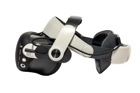 Modern VR Headset Isolated on White Stock Photos