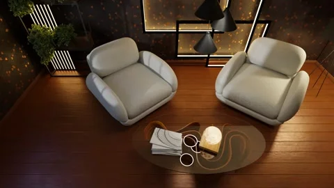 Modern waiting room interior Stock Footage 256480943