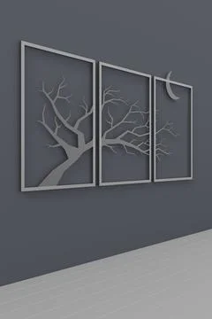 Modern wall. 3D rendering. Stock Illustration