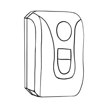 Modern wall automatic liquid soap dispenser close up. Product hygiene prevent Stock Illustration