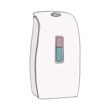 Modern wall automatic liquid soap dispenser touch. Product hygiene prevention Stock Illustration