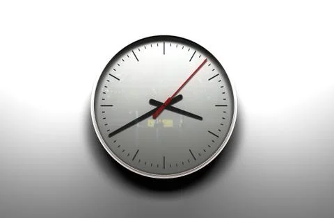 Modern wall clock 3d render illustration. Stock Illustration