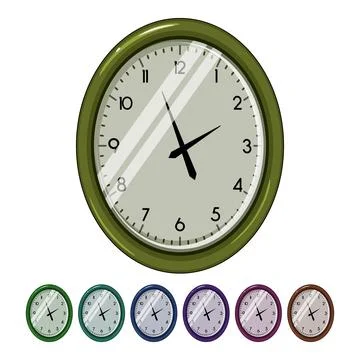 Modern wall clock cartoon vector graphic 스톡 일러스트