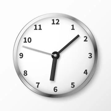 Modern wall clock face vector illustration Stock Illustration