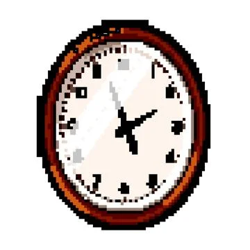 Modern wall clock game pixel art vector illustration Illustrazione stock